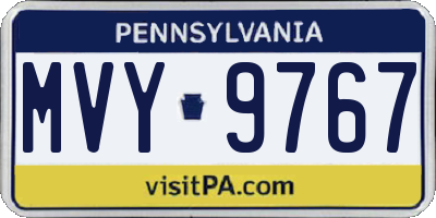 PA license plate MVY9767