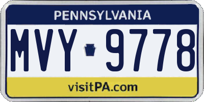 PA license plate MVY9778