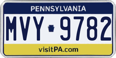 PA license plate MVY9782