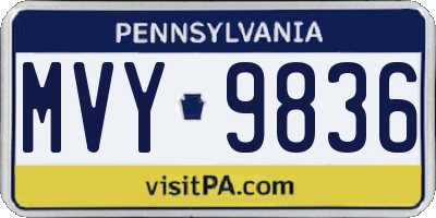 PA license plate MVY9836