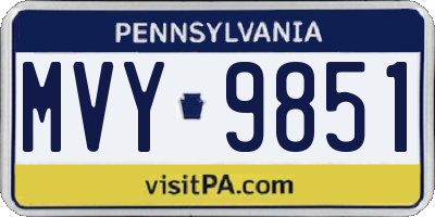 PA license plate MVY9851