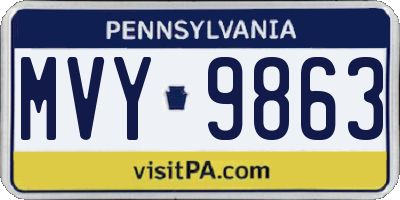 PA license plate MVY9863