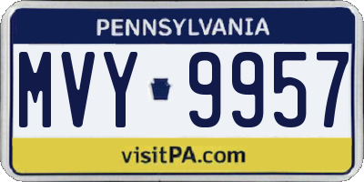 PA license plate MVY9957
