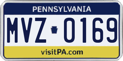 PA license plate MVZ0169