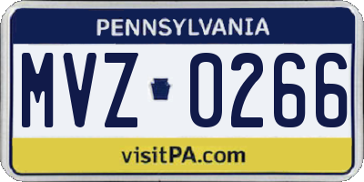 PA license plate MVZ0266