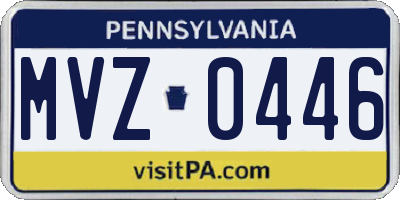 PA license plate MVZ0446