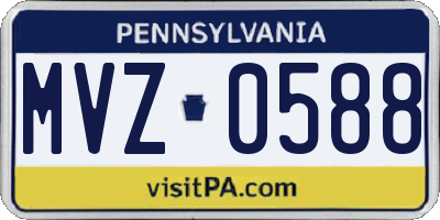 PA license plate MVZ0588