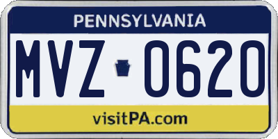 PA license plate MVZ0620