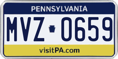 PA license plate MVZ0659