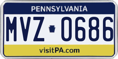 PA license plate MVZ0686