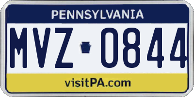 PA license plate MVZ0844