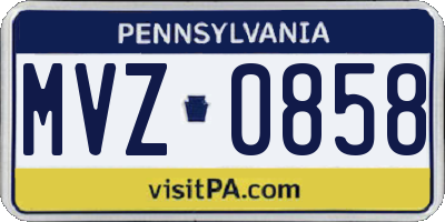PA license plate MVZ0858