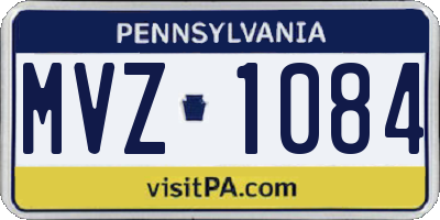 PA license plate MVZ1084