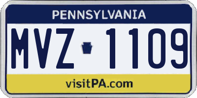 PA license plate MVZ1109
