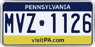 PA license plate MVZ1126