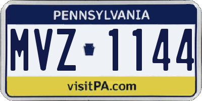 PA license plate MVZ1144