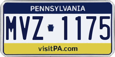 PA license plate MVZ1175