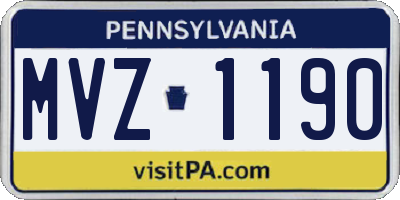 PA license plate MVZ1190