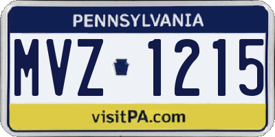 PA license plate MVZ1215