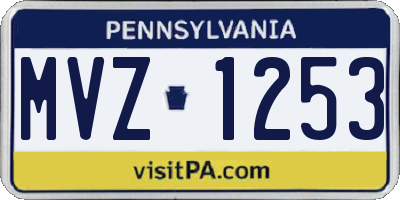 PA license plate MVZ1253