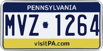 PA license plate MVZ1264