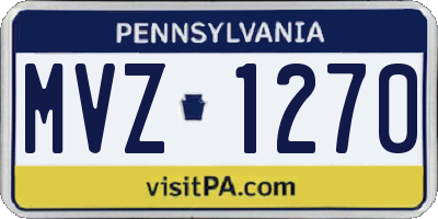 PA license plate MVZ1270