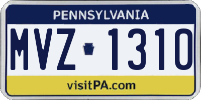 PA license plate MVZ1310