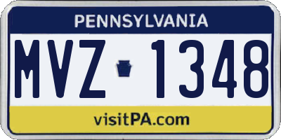 PA license plate MVZ1348