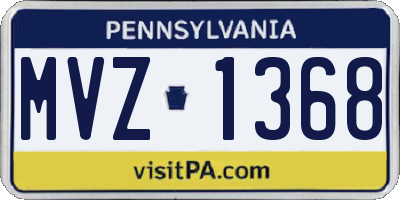 PA license plate MVZ1368