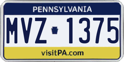 PA license plate MVZ1375