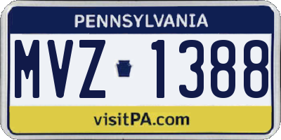 PA license plate MVZ1388