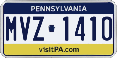 PA license plate MVZ1410