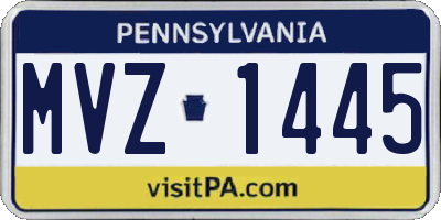 PA license plate MVZ1445