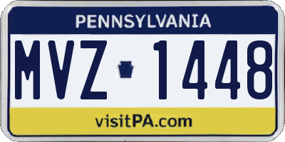 PA license plate MVZ1448