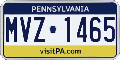 PA license plate MVZ1465