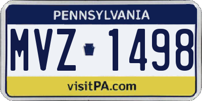 PA license plate MVZ1498