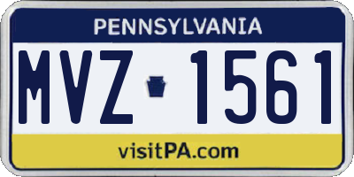 PA license plate MVZ1561