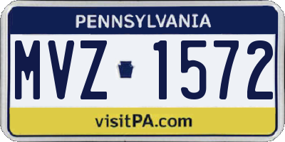 PA license plate MVZ1572