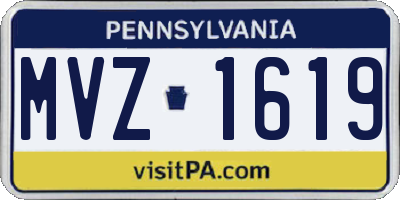 PA license plate MVZ1619