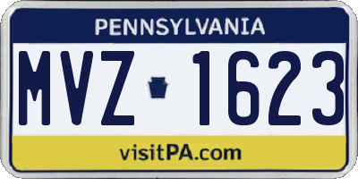 PA license plate MVZ1623