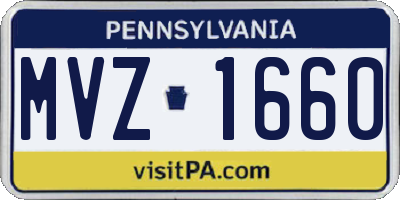 PA license plate MVZ1660