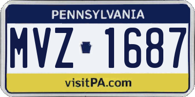 PA license plate MVZ1687