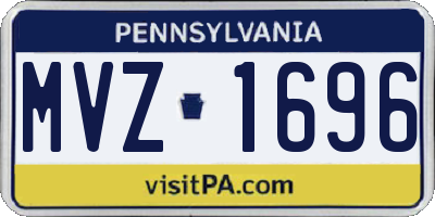 PA license plate MVZ1696