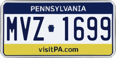 PA license plate MVZ1699