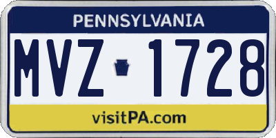 PA license plate MVZ1728
