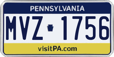 PA license plate MVZ1756