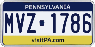 PA license plate MVZ1786