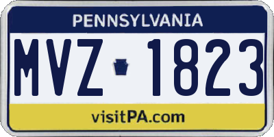 PA license plate MVZ1823