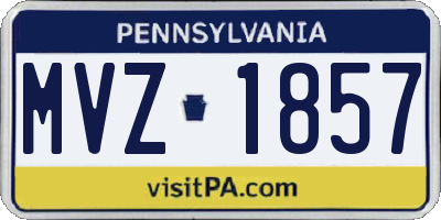 PA license plate MVZ1857