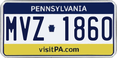 PA license plate MVZ1860